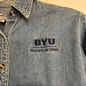 Vintage BYU HBLL Chambray Denim Shirt